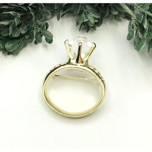 Vintage brooch gold tone ring CAJC